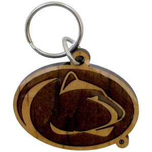 keychain Penn State Athletic Logo etched wood